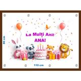 Banner personalizat La multi ani+nume 80x110 cm