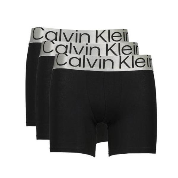 Boxeri din amestec de bumbac cu banda logo in talie Calvin Klein 3 perechi, Negru stins, XL