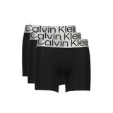 Boxeri din amestec de bumbac cu banda logo in talie Calvin Klein 3 perechi, Negru stins, L