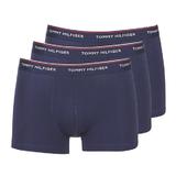 Set de boxeri din amestec de bumbac organic cu banda logo in talie Tommy Hilfiger 3 perechi, Bleumarin, XL