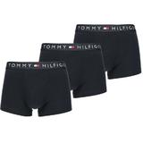 Set de boxeri din amestec de bumbac organic cu banda logo in talie Tommy Hilfiger 3 perechi, Negru, XL