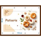 Banner Patiserie cu capse si clipsuri, dimensiune 80x110 cm