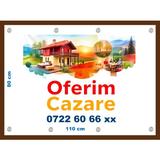 Banner Oferim Cazare 80x110 cm capse si clipsuri incluse