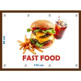 Banner Fast Food cu capse si clipsuri, dimensiune 80x110 cm