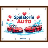 Banner Spalatorie Auto cu capse si clipsuri dimensiune 80x110 cm