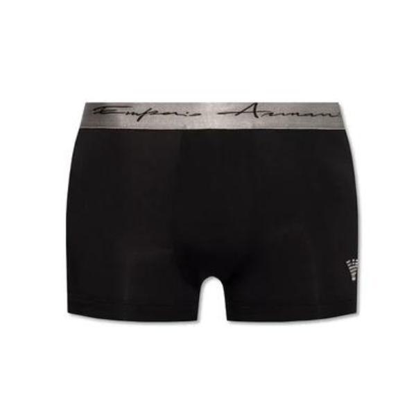 Set de 3 boxeri cu logo in talie Emporio Armani, Negru, L