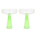 Pahare de sampanie Coupe, set de 2, culoare verde pal