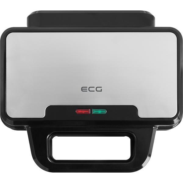 Sandwich maker Ecg S 2120 Grande, 900 W, 4 sandvisuri triunghiulare, design din otel inoxidabil si plastic