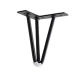 Picior metalic pentru mobilier si canapele model Trinity, H=120 mm, finisaj negru mat