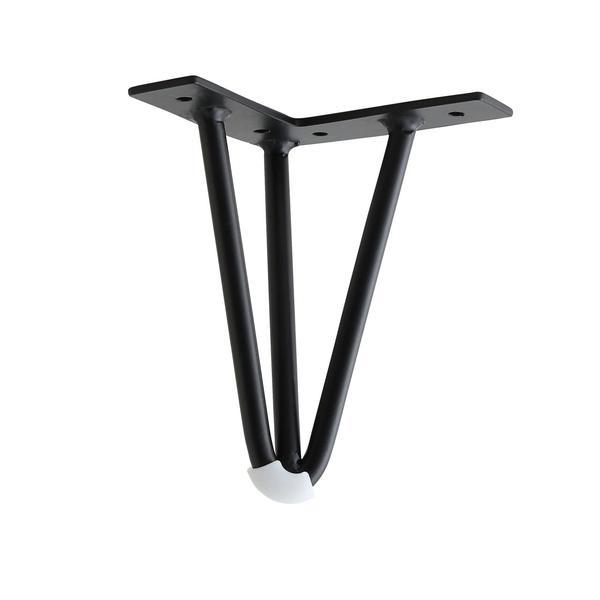 Picior metalic pentru mobilier si canapele model Trinity, H=250 mm, finisaj negru mat