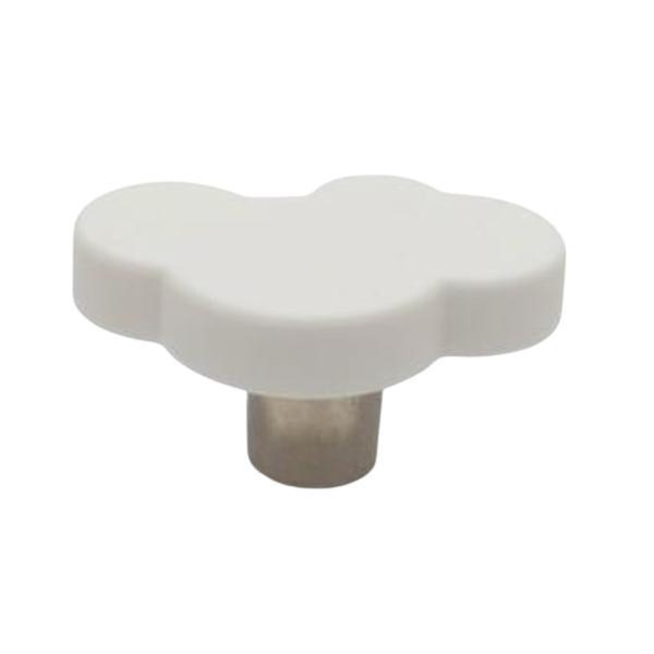 Buton plastic soft pentru mobilier copii, Norisor alb, 46x32x24 mm