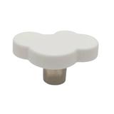 Buton plastic soft pentru mobilier copii, Norisor alb, 46x32x24 mm