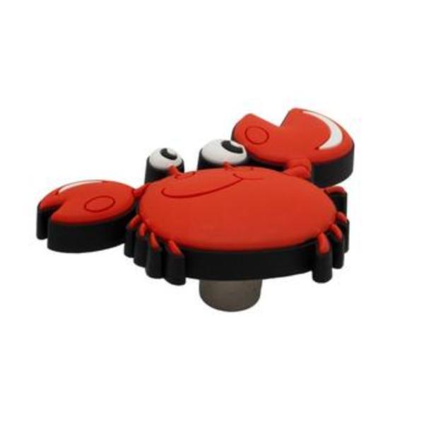 Buton plastic soft pentru mobilier copii, Crab rosu, 75x63x24 mm