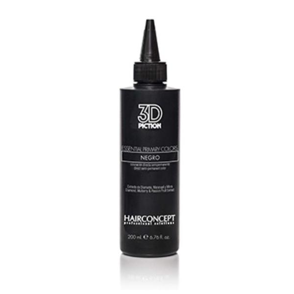 Pigment Direct de Culoare Negru - Hairconcept Professional Piction 3D Essential Primary Colors Black, 200 ml