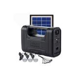 Kit solar GD-Lite 8017, dotat cu dispozitive USB cu 3 becuri LED + acumulator de mare capacitate, negru