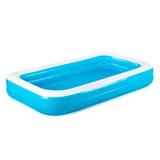 Piscina gonflabila Bestway, confectionata din vinil, forma rectangulara, doua inele, cu supapa de iesire, 850