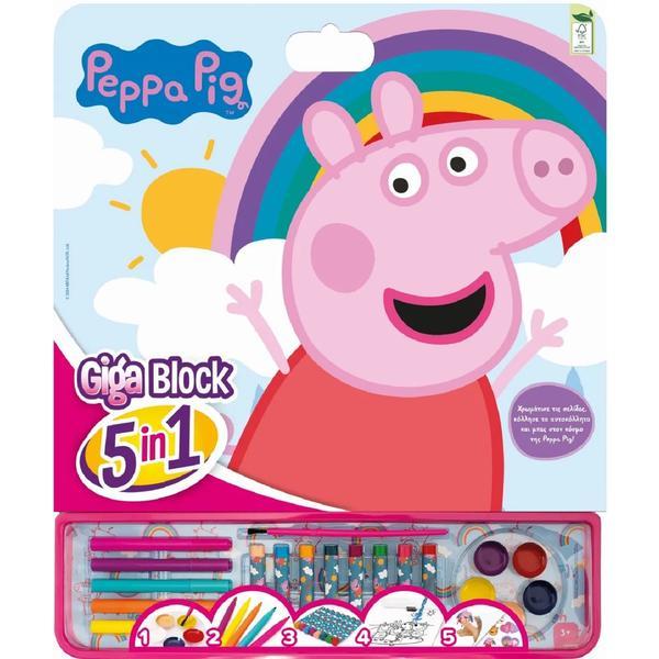 Set pentru desen. Giga block. Peppa Pig 5 in 1