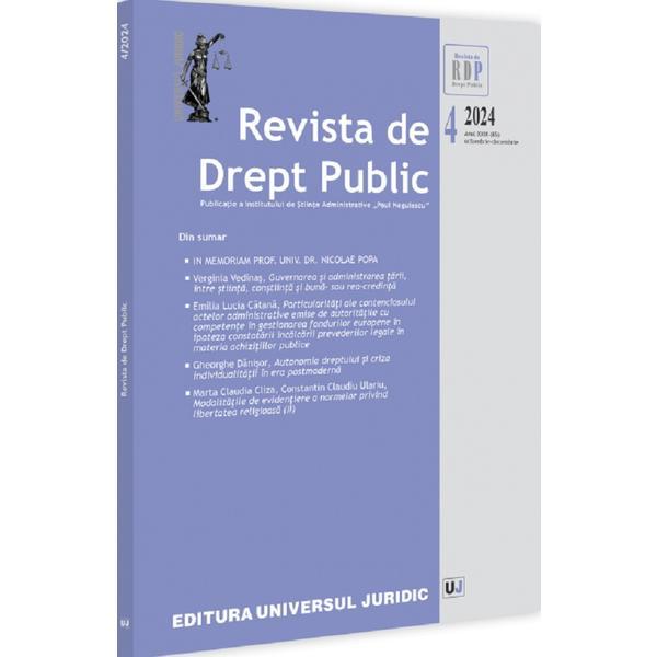 Revista de Drept Public Nr.4 din 2024, editura Universul Juridic