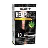 Vopsea Permanenta pentru Par cu Amoniac - Loncolor HempStyle, nuanta 1.0 Negru, 1 pachet