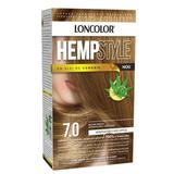 Vopsea Permanenta pentru Par cu Amoniac - Loncolor HempStyle, nuanta 7.0 Blond Mediu, 1 pachet