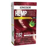 Vopsea Permanenta pentru Par cu Amoniac - Loncolor HempStyle, nuanta 7.62 Rosu Intens, 1 pachet: