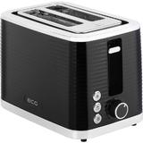 Prajitor de paine ECG ST 2750 Stripe, 930 W, 2 felii, 7 niveluri de rumenire, elemente din otel inoxidabil, negru