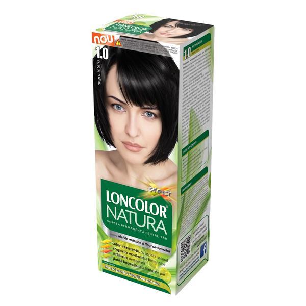 SHORT LIFE - Vopsea Permanenta pentru Par Loncolor Natura, nuanta 1.0 negru intens
