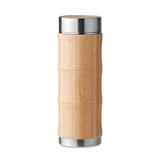 Termos, perete dublu, cu infuzor, bambus, otel inoxidabil, 350 ml