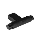 Buton pentru mobila Brooklyn, finisaj negru periat, 55x37 mm