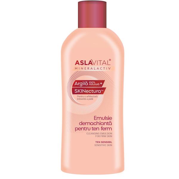 Emulsie Demachianta pentru Ten Ferm cu Argila Naturala si SKINectura™- Aslavital Mineralactiv Ten Sensibil, 200 ml