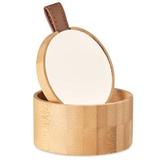 Cutie din lemn de bambus, cu oglinda, organizare bijuterii, Ø80X40mm, diverse obiecte, Piksel, ideal cadou