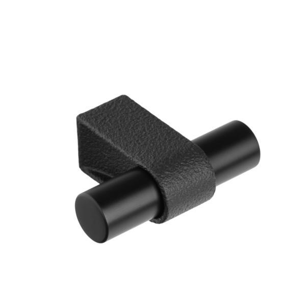 Buton pentru mobila Casey, finisaj negru lava texturat / negru mat, 60x44.3 mm