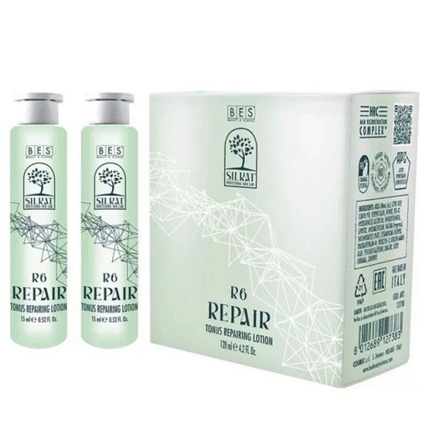 Lotiune Tratament Reconstructiv pentru Par - Bes Silkat R6 Tonus Repairing Lotion, 8 fiole x15 ml