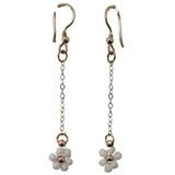 Cercei Aur14k Gold Filled, lantisor flori albe