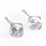 Cercei Argint 925, Swarovski cristal alb romb