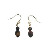 Cercei Argint 925 placat cu Aur 24k, Ochi de tigru
