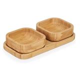 Set 3 piese din bambus pentru aperitive, 11 x 23 x 4.5 cm