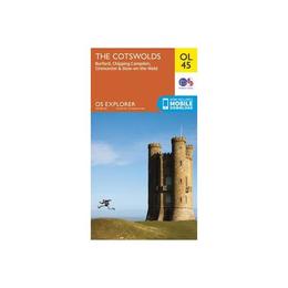 Cotswolds, Burford, Chipping Campden, Cirencester &amp; Stow-on-, editura Ordnance Survey