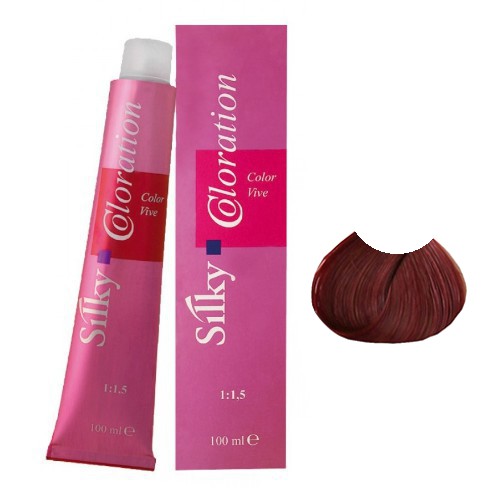 Vopsea Permanenta - Saten Deschis Rosu Irizat - Silky Coloration Cream nuanta 5.62 Light Red Irise Brown