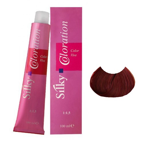 Vopsea Permanenta - Saten Roscat Irizat - Silky Coloration Cream nuanta 4.62 Red Irise Brown